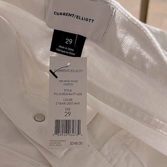 Current/ Elliot High Waist Stiletto White Ripped jeans - Picture 10 of 12